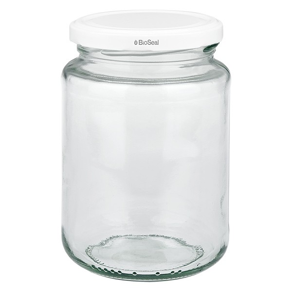 382ml Rundglas mit BioSeal Deckel weiss UNiTWIST