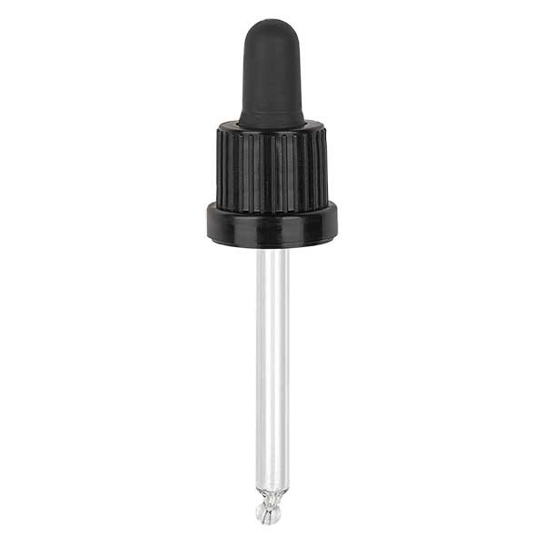 Glas-Tropfpipette, schwarz/schwarz PL63 OV II