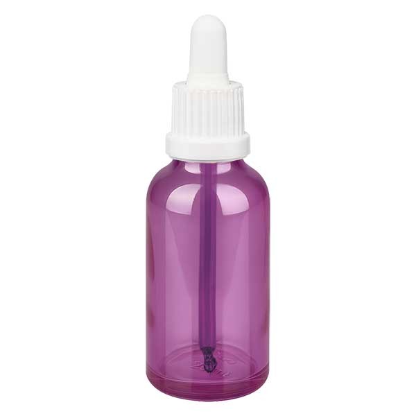 30ml Pipettenflasche weiß mit Originalitätsring PurpleLine UT18/30