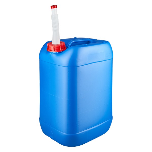 Kanister 25 Liter blau mit Auslaufrohr Flex