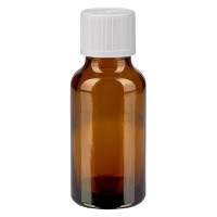Apothekenfl. braun 20ml Schraubv. weiss KiSi St Apothekenfl. braun 20ml Schraubv. weiss KiSi St