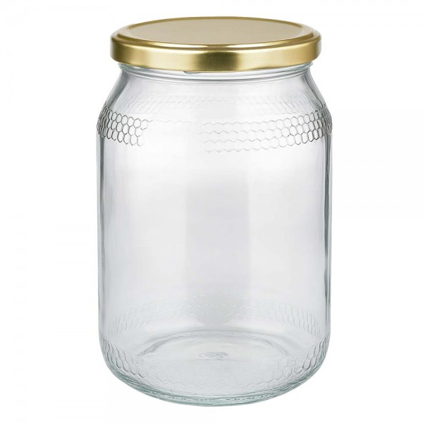 1260g Honigglas + BasicSeal Deckel gold UNiTWIST