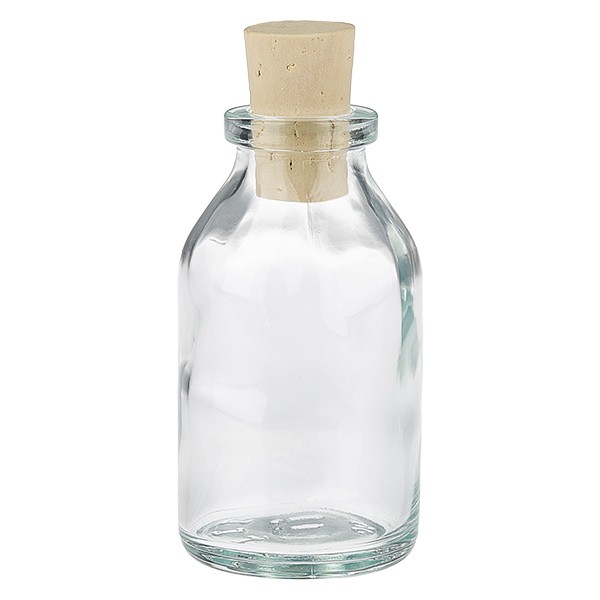 Injektionsflasche Klarglas 20ml mit Korken 11/14mm