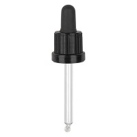 Glas-Tropfpipette, schwarz/schwarz PL61 OV III Glas-Tropfpipette, schwarz/schwarz PL61 OV III