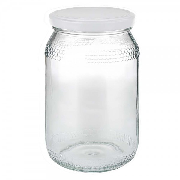 1260g Honigglas + BasicSeal Deckel weiß UNiTWIST