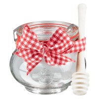 WECK-Schmuckglas 220ml Komplett mit Honiglöffel und Schleife WECK-Schmuckglas 220ml Komplett mit Honiglöffel und Schleife