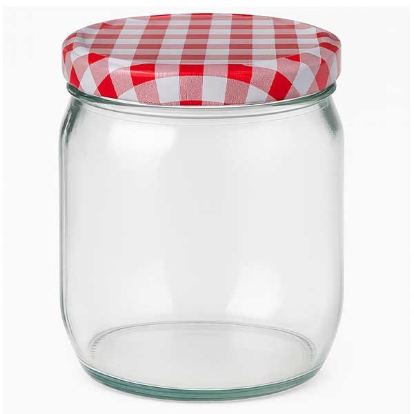 425ml Rundglas + BasicSeal Deckel rot/weiss UNiTWIST