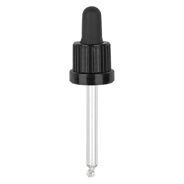 Glas-Tropfpipette, schwarz/schwarz PL61 OV III