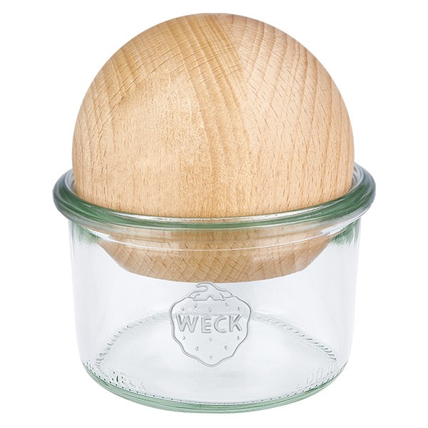 200ml Sturzglas WECK RR80 mit Holzkugel Buche