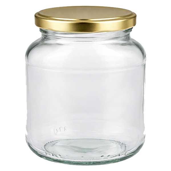 370ml Ovalglas mit BasicSeal Deckel gold UNiTWIST